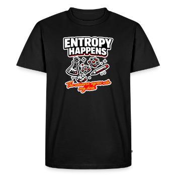 Entropy happens at the desk - Men's Premium Organic T-Shirt - black - Front - Nico (187cm)