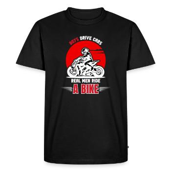 Real Men Ride Bike - Men's Premium Organic T-Shirt - black - Front - Nico (187cm)