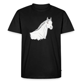 La tête d'un cheval Abbayan gris clair - T-shirt Premium bio Homme - noir - Devant - Nico (187cm)