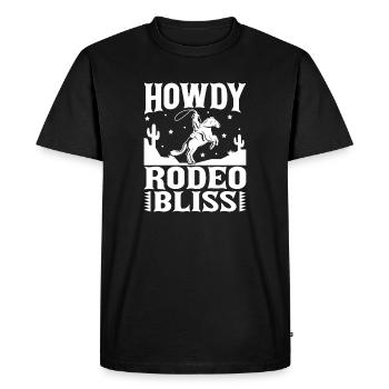 Rodeo Horse Riding Howdy Rodeo Bliss Cowboy - Men's Premium Organic T-Shirt - black - Front - Nico (187cm)