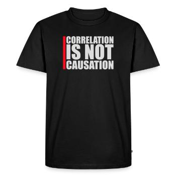 La corrélation n’est pas la causalité : la science des nerds - T-shirt Premium bio Homme - noir - Devant - Nico (187cm)