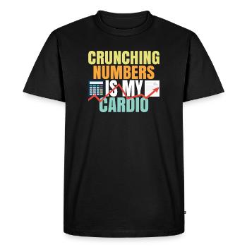 Counting Numbers Is My Cardio Crunching Numbers - Men's Premium Organic T-Shirt - black - Front - Nico (187cm)
