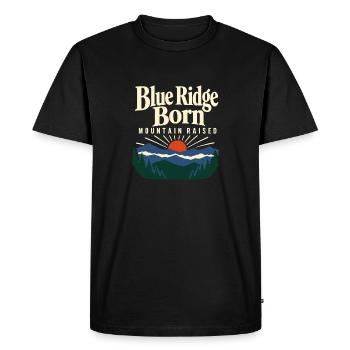 Blue Ridge Born Mountain Raised Appalachian Pride - Men's Premium Organic T-Shirt - black - Front - Nico (187cm)
