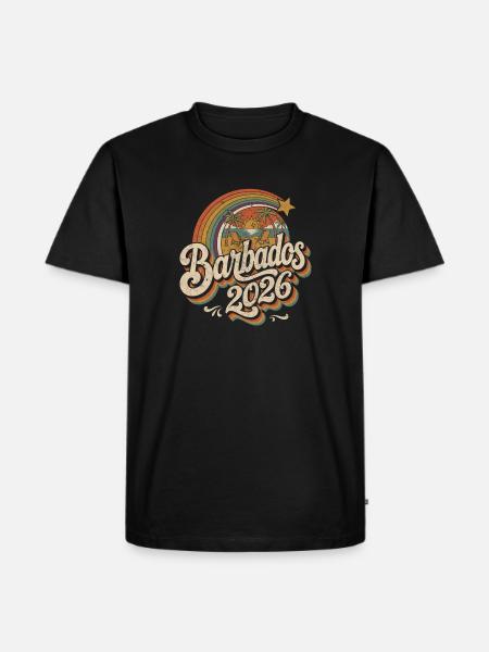 Barbade 2026 Atmosphaera côtière rétro - T-shirt Premium bio Homme - noir