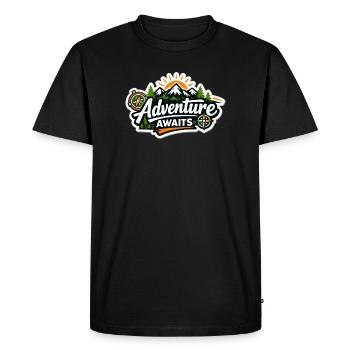 Adventure Awaits – Mountain Forest Compass - Men's Premium Organic T-Shirt - black - Front - Nico (187cm)