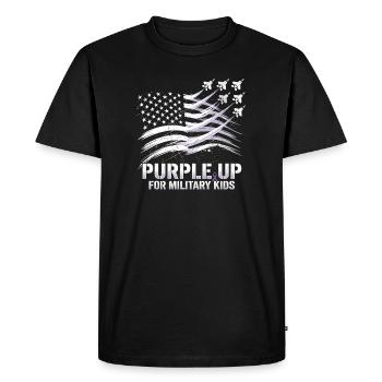 Violet pour les enfants militaires - T-shirt Premium bio Homme - noir - Devant - Nico (187cm)