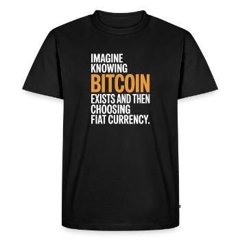 Bitcoin Imagine Knowing Bitcoin Exists Crypto BTC - Men's Premium Organic T-Shirt - black - Front - Nico (187cm)