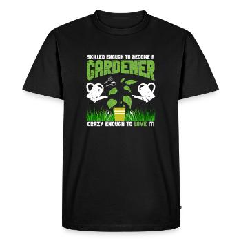 Skilled Crazy Gardener - Men's Premium Organic T-Shirt - black - Front - Nico (187cm)