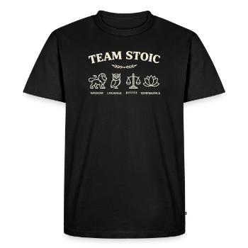 Équipe Stoïciens Vertus - T-shirt Premium bio Homme - noir - Devant - Nico (187cm)