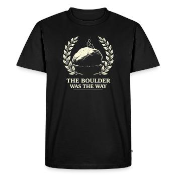 Le Rocher était la voie - T-shirt Premium bio Homme - noir - Devant - Nico (187cm)