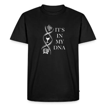 C’est dans mon ADN – Design pour amoureux du vin - T-shirt Premium bio Homme - noir - Devant - Nico (187cm)