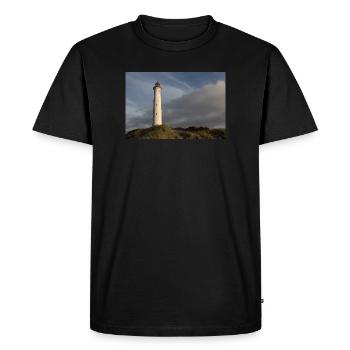 Lighthouse Lingvig Fyr Ringkøbing Denmark - Men's Premium Organic T-Shirt - black - Front - Nico (187cm)