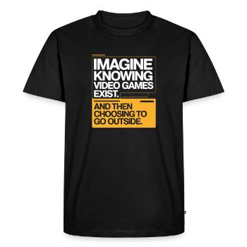 Imagine Video Games Exist PC Gamer Gaming Zocker - Men's Premium Organic T-Shirt - black - Front - Nico (187cm)
