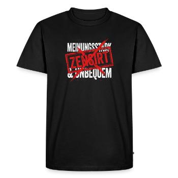 opinionated - Men's Premium Organic T-Shirt - black - Front - Nico (187cm)