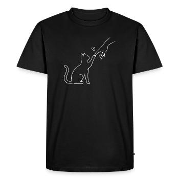 Équipe Cat Paw Cat Mom Heart Drôle - T-shirt Premium bio Homme - noir - Devant - Nico (187cm)