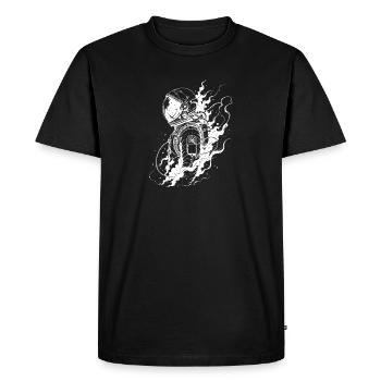 Astronaute entre la poussière d’étoiles et l’éternité - T-shirt Premium bio Homme - noir - Devant - Nico (187cm)