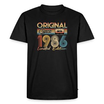 40e anniversaire, 40 ans - T-shirt Premium bio Homme - noir - Devant - Nico (187cm)