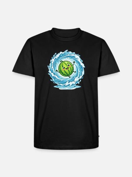 Splashing Watermelon Summer Pool Vibes Ladies - Men's Premium Organic T-Shirt - black