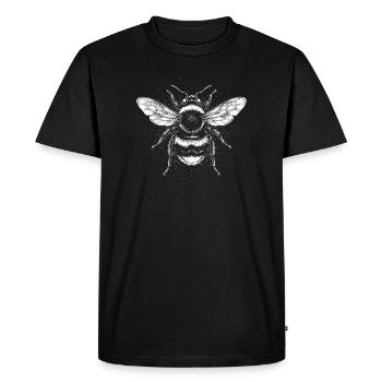 Monochrome Bee insect design - Men's Premium Organic T-Shirt - black - Front - Nico (187cm)