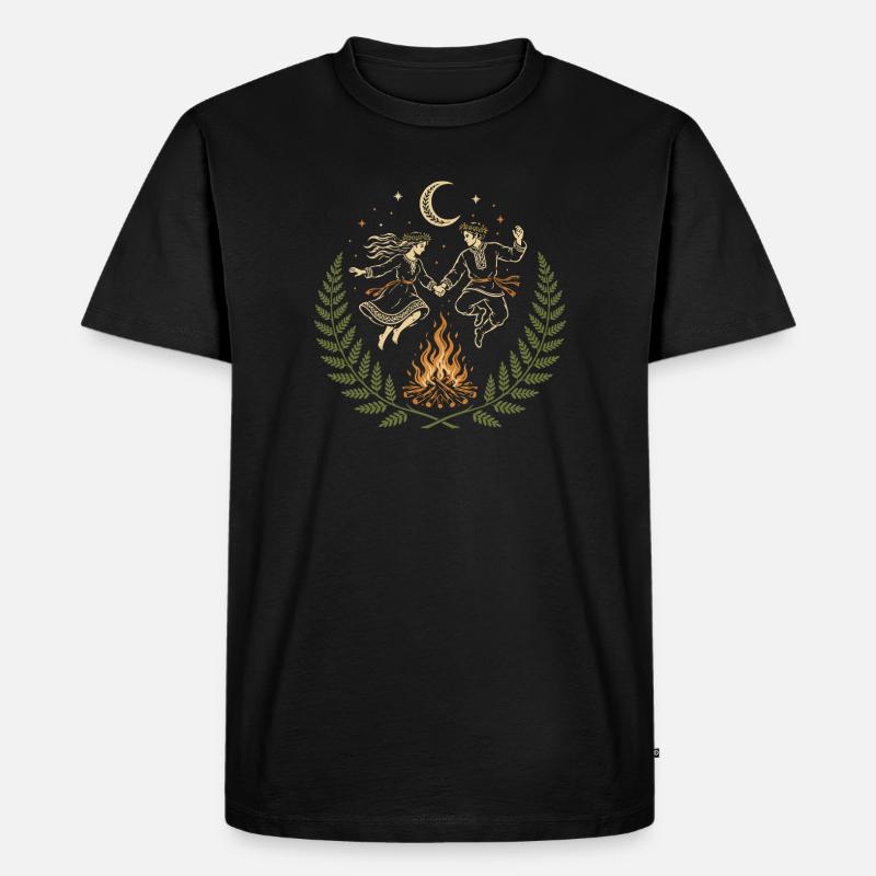 Kupala-Nachttanz - Männer Premium Bio T-Shirt - Schwarz