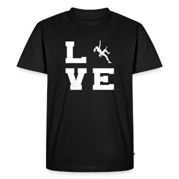 Les alpinistes et les grimpeurs s’accordent ensemble - T-shirt Premium bio Homme - noir - Devant - Nico (187cm)