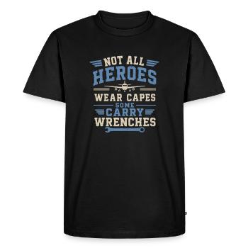 Aircraft Mechanic Aviation Technology Maintenance - Men's Premium Organic T-Shirt - black - Front - Nico (187cm)