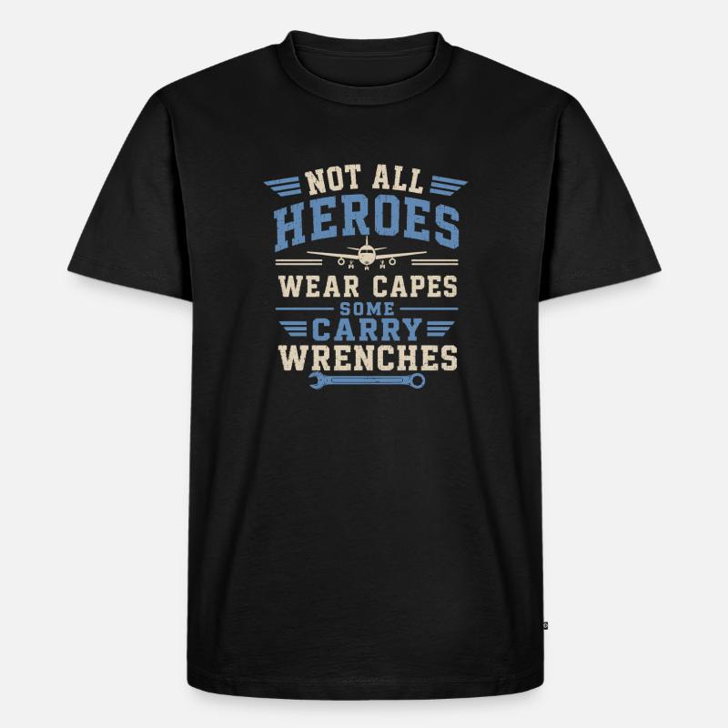 Flugzeugmechaniker Luftfahrt Technik Wartung - Männer Premium Bio T-Shirt - Schwarz