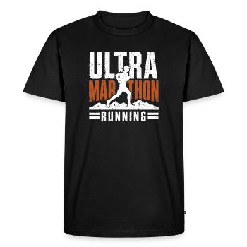 Ultra Marathon Running Runner Graphic - Men's Premium Organic T-Shirt - black - Front - Nico (187cm)