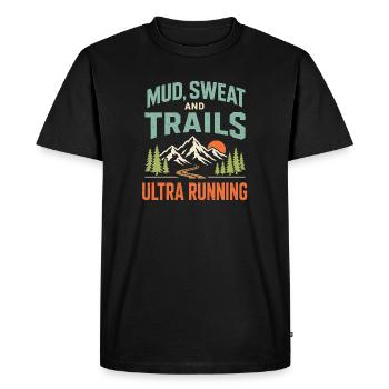 Mud Sweat and Trails Ultra Running - Men's Premium Organic T-Shirt - black - Front - Nico (187cm)