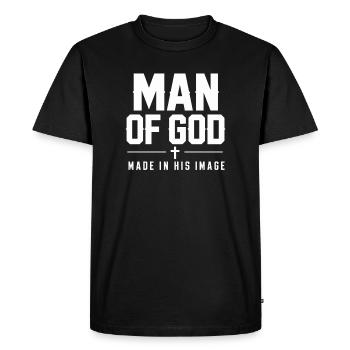 Man Of God Made In His Image Christian Faith - Men's Premium Organic T-Shirt - black - Front - Nico (187cm)