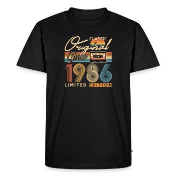 40e anniversaire, 40 ans - T-shirt Premium bio Homme - noir - Devant - Nico (187cm)