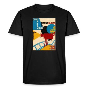 Old-School Film Camera Poster - Men's Premium Organic T-Shirt - black - Front - Nico (187cm)