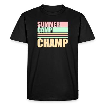 Camp d’été Champ Fun Aventure en plein air pour enfants - T-shirt Premium bio Homme - noir - Devant - Nico (187cm)