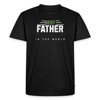 Best Dad in the World - Men's Premium Organic T-Shirt - black - Front - Nico (187cm)