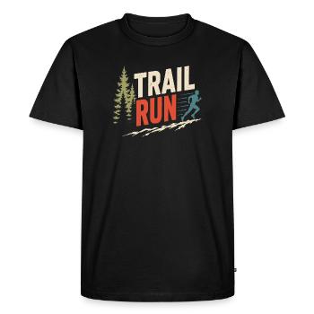Course sur sentier - T-shirt Premium bio Homme - noir - Devant - Nico (187cm)