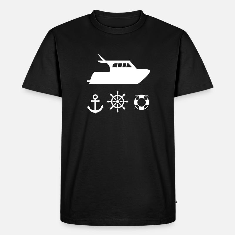 Motorboot - Männer Premium Bio T-Shirt - Schwarz