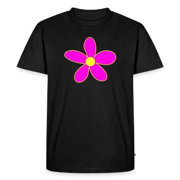 Centre Jaune Magique Fleur Rose Néon - T-shirt Premium bio Homme - noir - Devant - Nico (187cm)