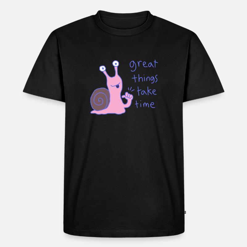Große Dinge brauchen Zeit - Männer Premium Bio T-Shirt - Schwarz