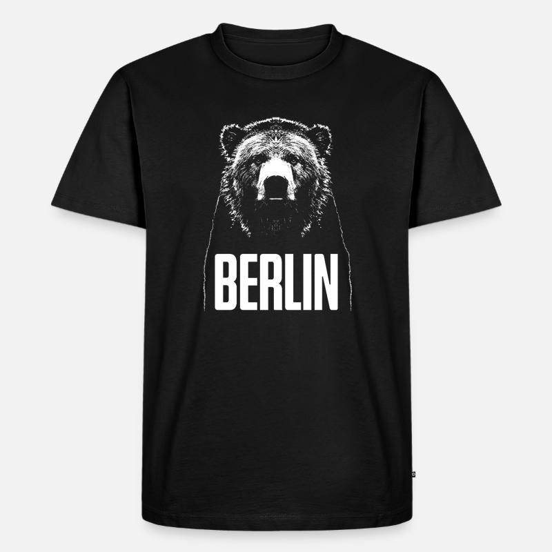  Berlin Bär - Männer Premium Bio T-Shirt - Schwarz