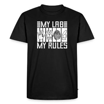 Forensic Analyst My Lab My Rules Squad Crime Lab - Men's Premium Organic T-Shirt - black - Front - Nico (187cm)