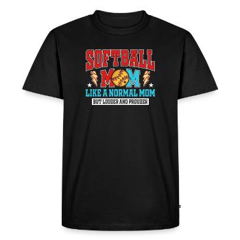 Maman de softball plus forte et fière - T-shirt Premium bio Homme - noir - Devant - Nico (187cm)