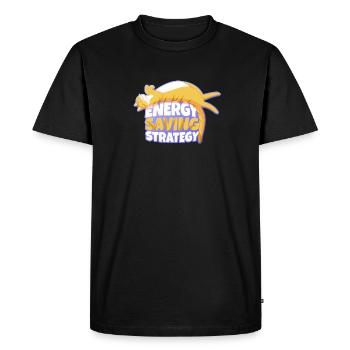 Energy Saving Strategy Mascot - Men's Premium Organic T-Shirt - black - Front - Nico (187cm)