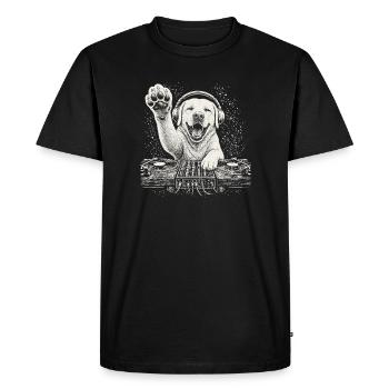 Cadeau des écouteurs pour chien DJ Labrador Retriever - T-shirt Premium bio Homme - noir - Devant - Nico (187cm)