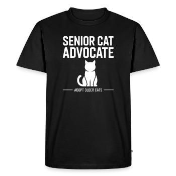 Senior Cat Advocate - Men's Premium Organic T-Shirt - black - Front - Nico (187cm)