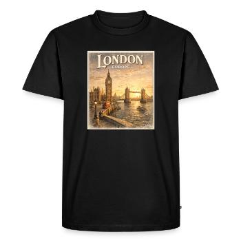 London Europe Vintage Sunset - Men's Premium Organic T-Shirt - black - Front - Nico (187cm)