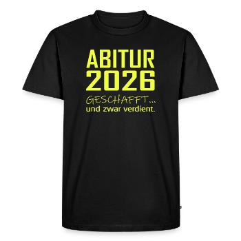 Abitur 2026 réalisé - T-shirt Premium bio Homme - noir - Devant - Nico (187cm)