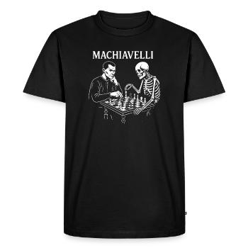 Machiavelli Playing Chess with Skeleton - Men's Premium Organic T-Shirt - black - Front - Nico (187cm)