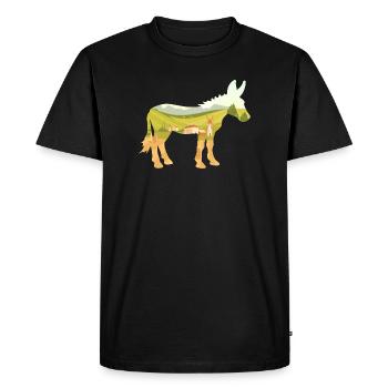 Fermier du village de l’âne - T-shirt Premium bio Homme - noir - Devant - Nico (187cm)
