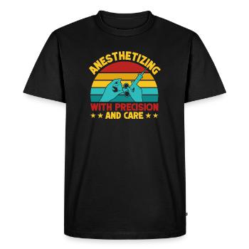 Anesthesiologist With Precision & Care Anesthesia - Men's Premium Organic T-Shirt - black - Front - Nico (187cm)