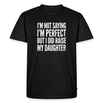 Je ne suis pas parfaite, fille élevée - T-shirt Premium bio Homme - noir - Devant - Nico (187cm)